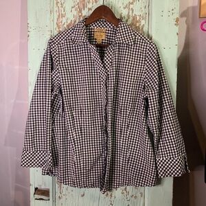 Women’s Taylor black & white gingham collared button-up shirt